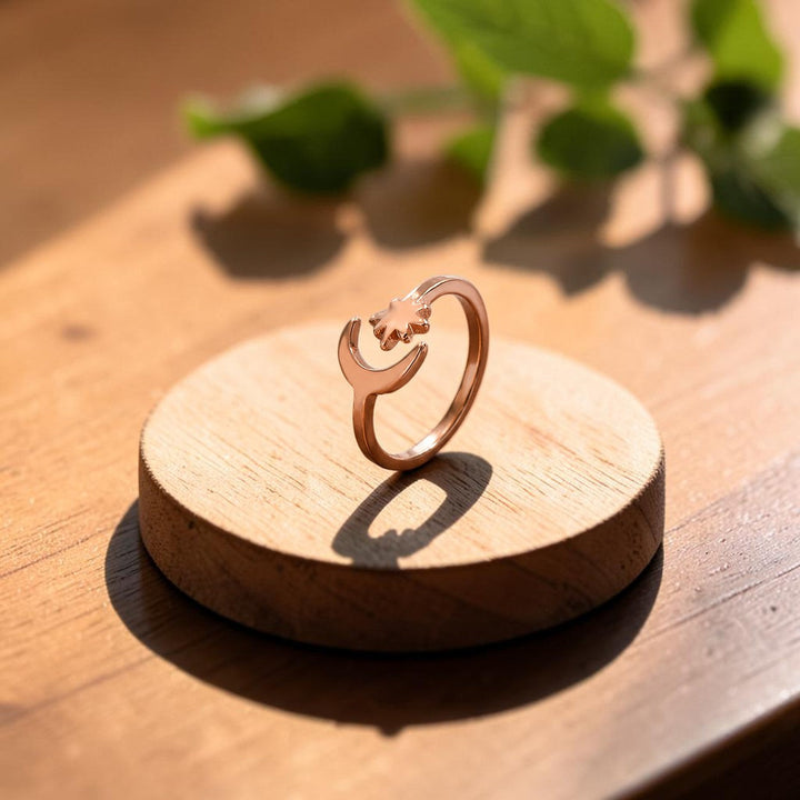 Bague de pied en cuivre lunaire d&