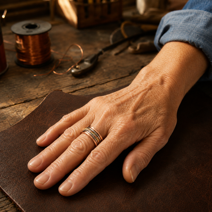 Bague tressée en cuivre