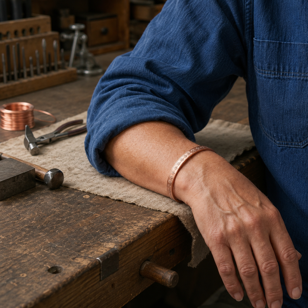 Bracelet en cuivre de style gouttière