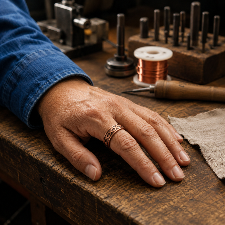 Bague cannelée en cuivre