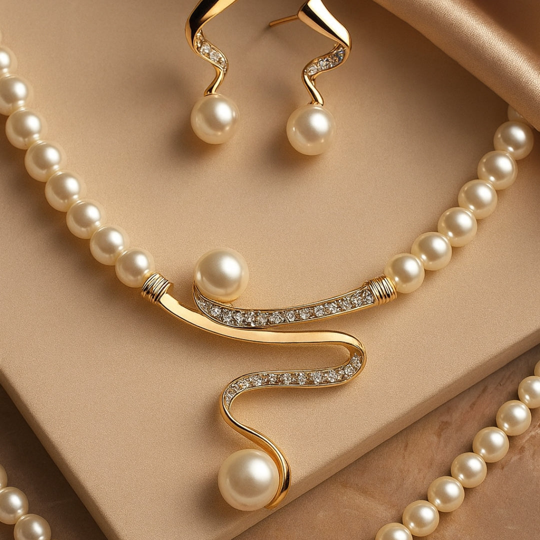 Ensemble Élégant de Bijoux en Perles