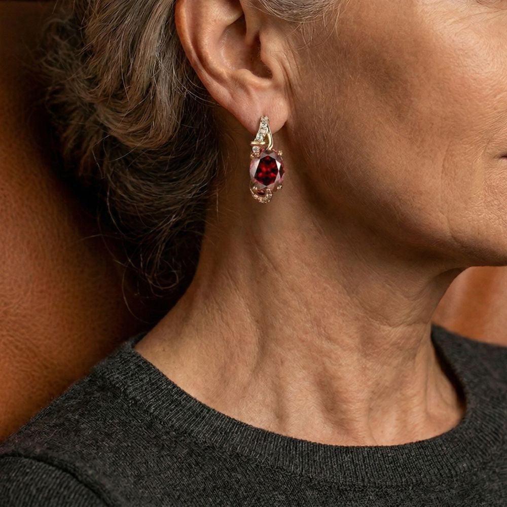 Carina Crimson Twilight Drop Earrings
