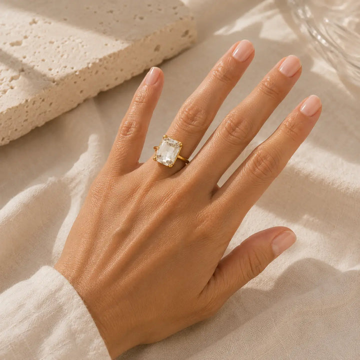Bague Vintage Coffre à Cristaux
