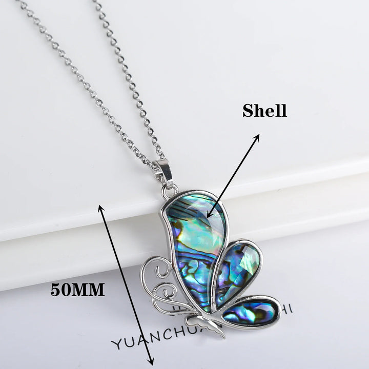 Collier Pendentif en Coquillage Naturel - Papillon