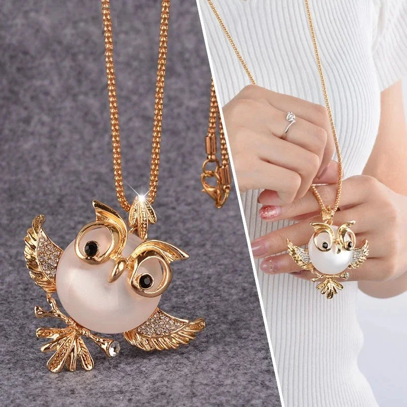 Pendentif hibou en opale