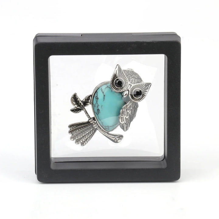 Pendentif en cristal de chouette sage