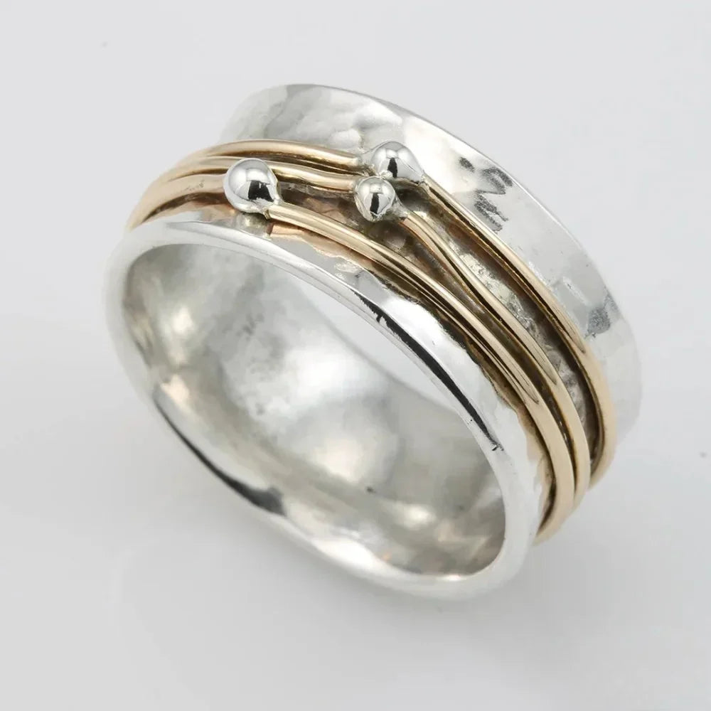 Bague Vintage Superposée en Argent Doré