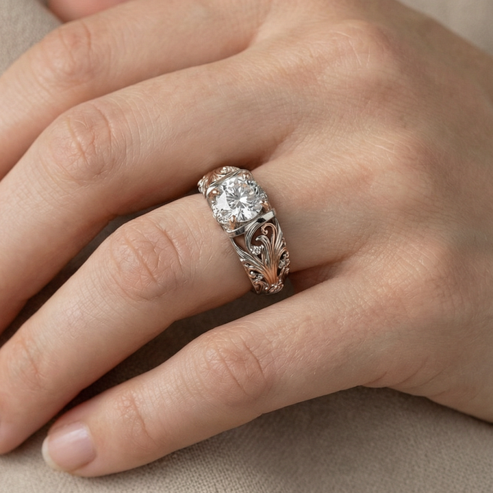 Bague en Argent avec Cristal Exotique