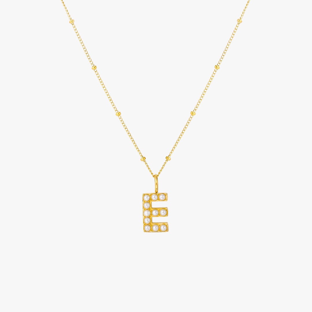 Collier Pendentif Initial en Perles