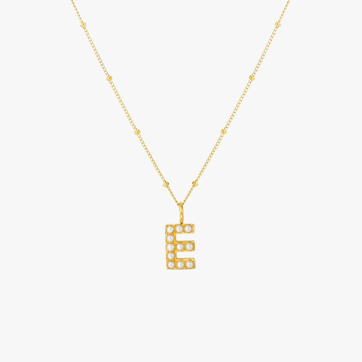 Collier Pendentif Initial en Perles