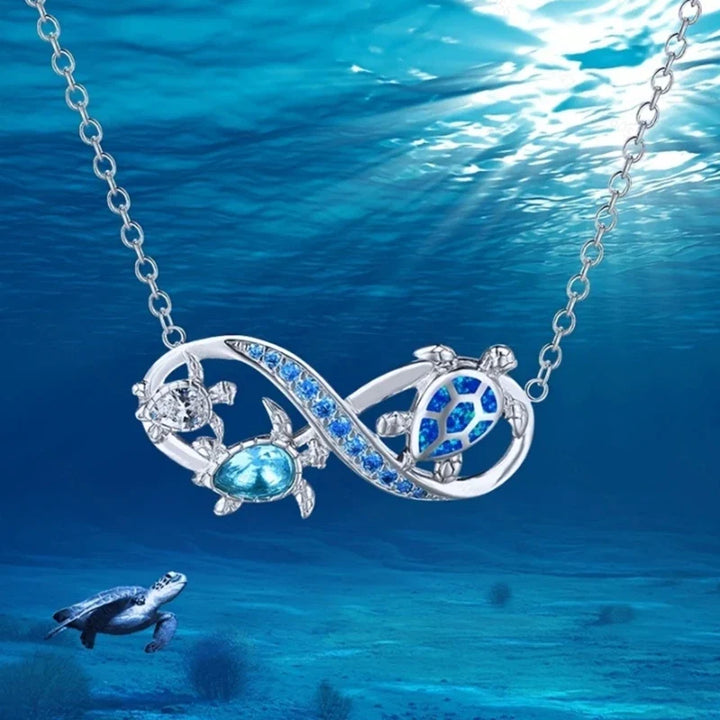 Collier Infini Tortue avec Cristaux Brillants