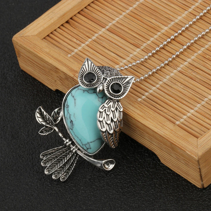 Pendentif en cristal de chouette sage