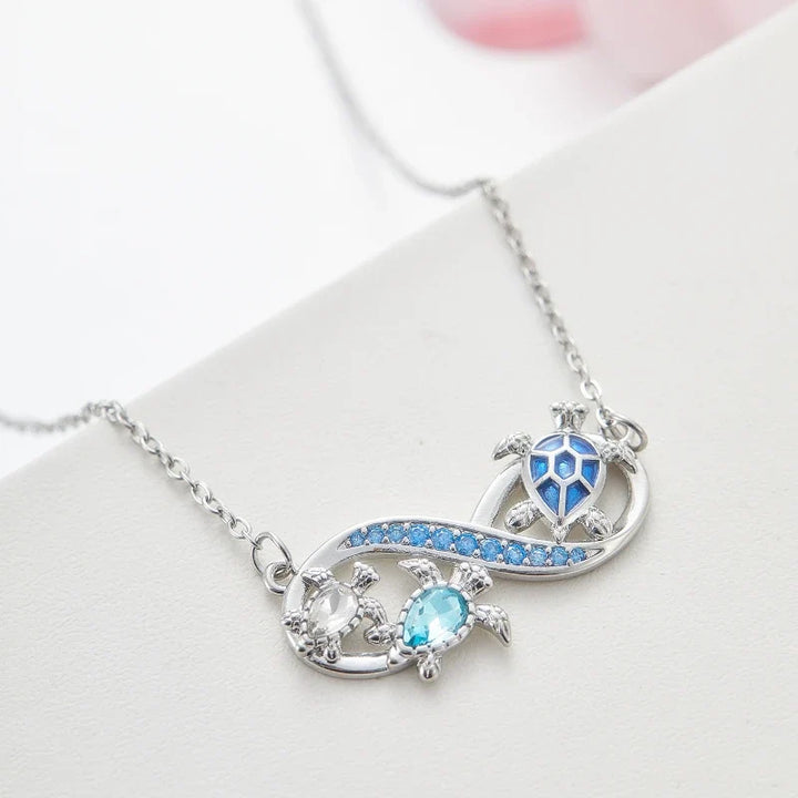 Collier Infini Tortue avec Cristaux Brillants