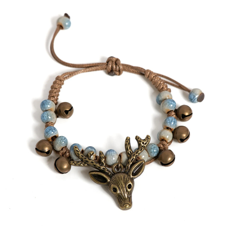 Bracelet en céramique fait main avec pendentif en forme de faon