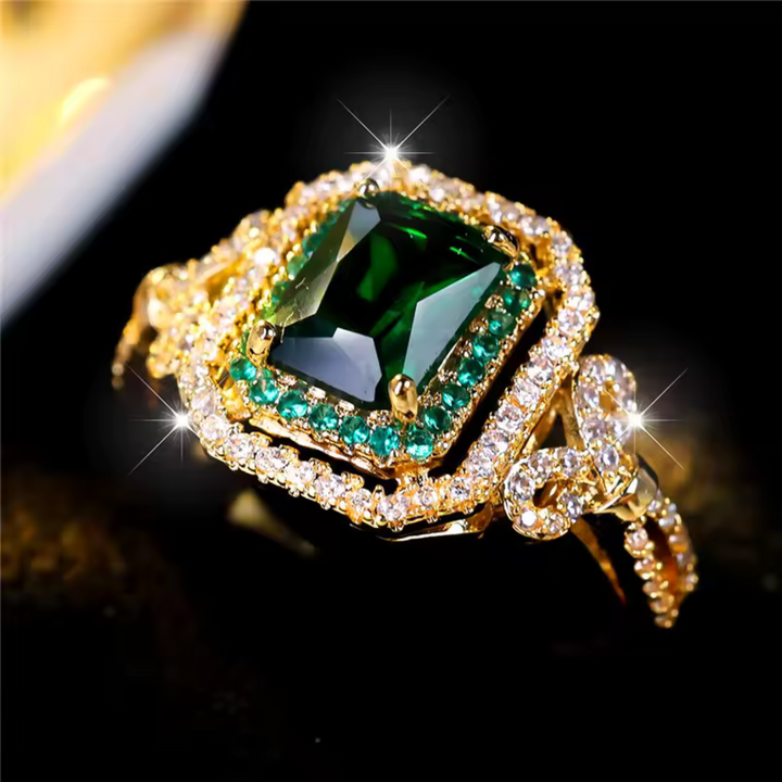 Bague Émeraude et Or Elowira Starwynne