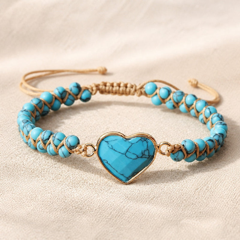Bracelet Éthéré en Cœur de Turquoise