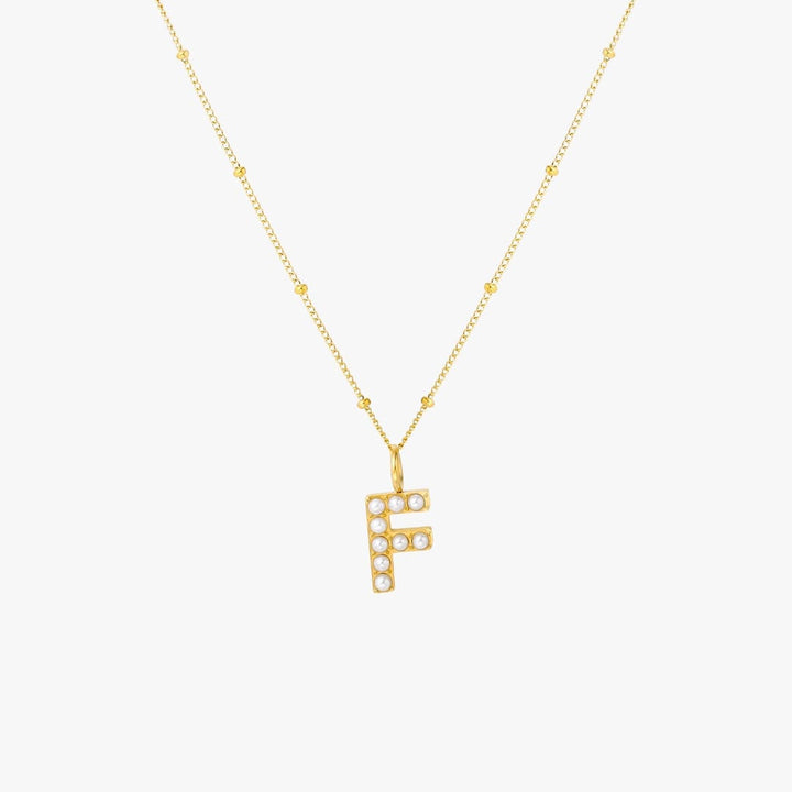 Collier Pendentif Initial en Perles