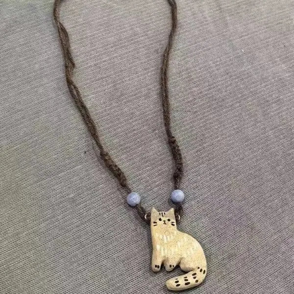 Collier Pendentif Étoile de Chat Vintage
