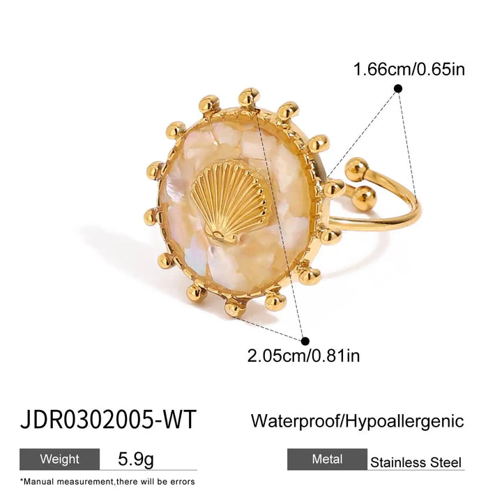 Bague Énonciation Coquillage Étoile de Mer