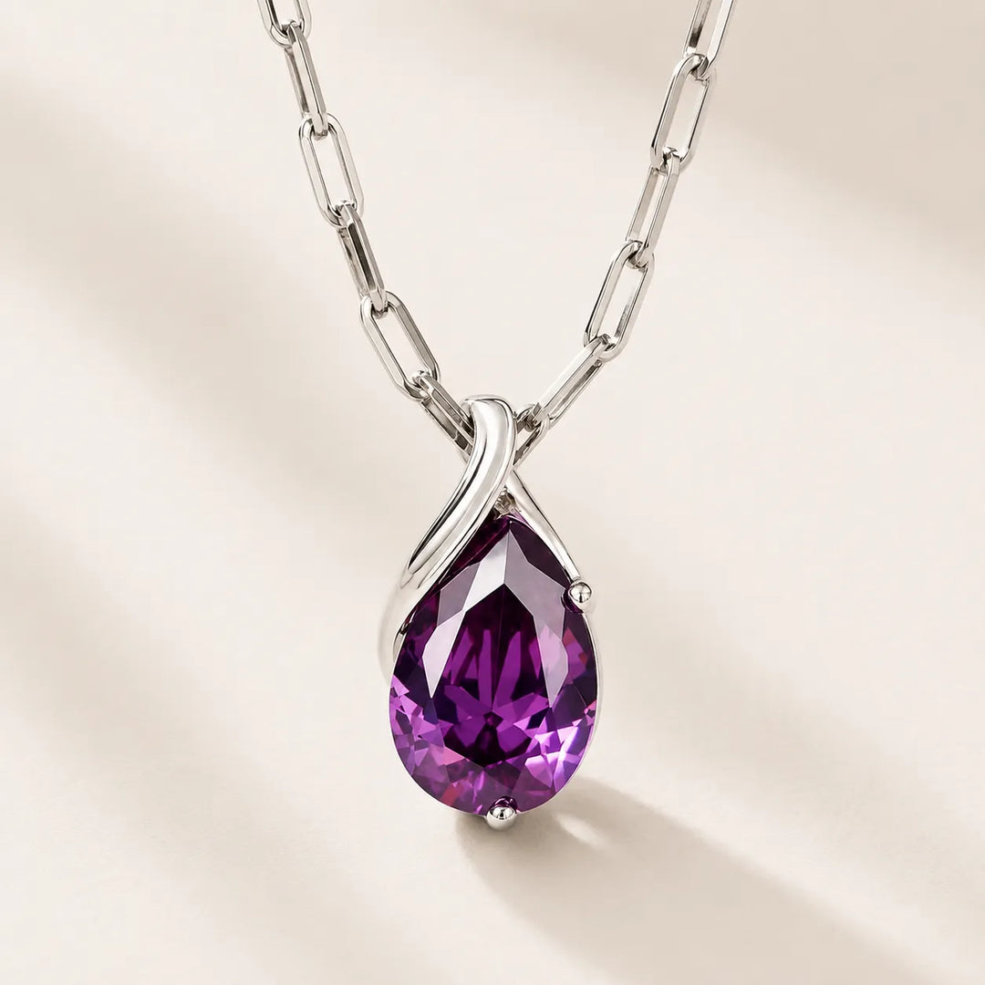 Collier Pendentif en Goutte Facettée