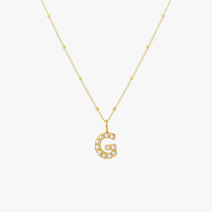 Collier Pendentif Initial en Perles