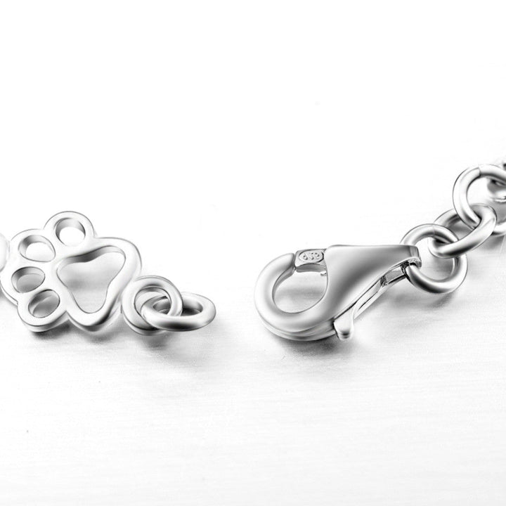 Bracelet en Édition Limitée avec Charms en Argent Massif en Forme de Patte de Chien et d&