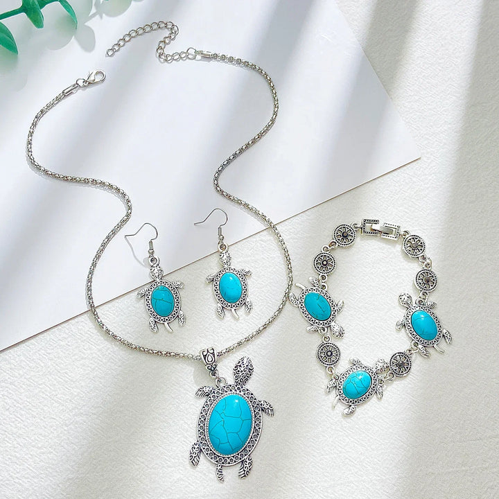 Ensemble de Bijoux en Turquoise Tortue