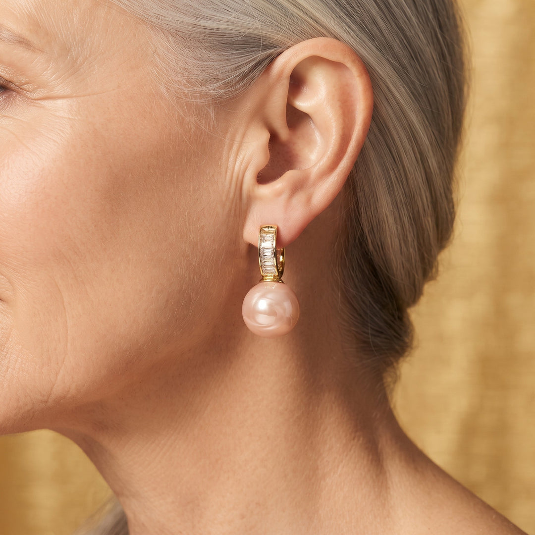 Elegant Rose Pearl Earrings