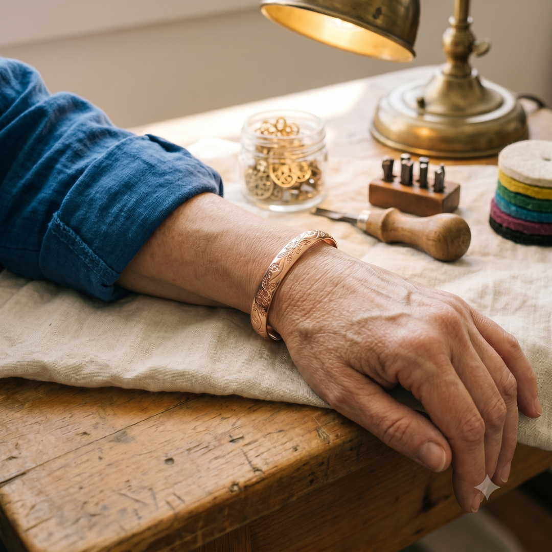 Bracelet en cuivre Fleuraison