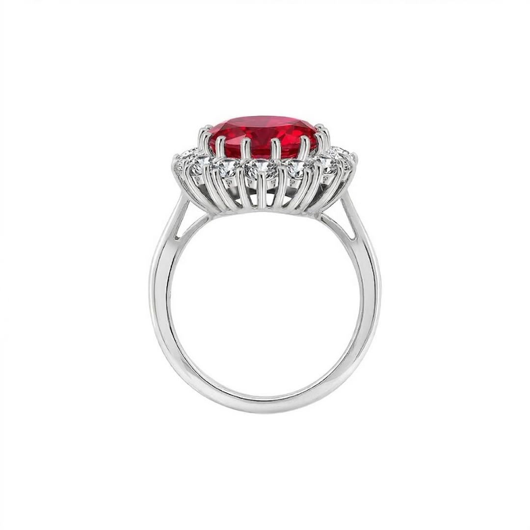 Scarlet Crown Ruby Ring | White Gold
