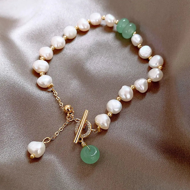 Bracelet en perles naturelles et jade