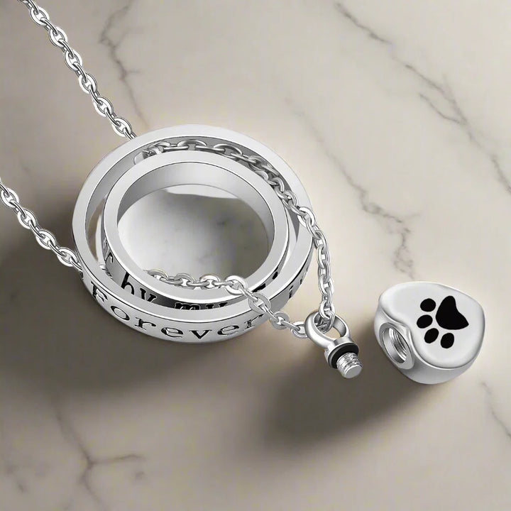 Plus Jamais à Mes Côtés, Toujours Dans Mon Cœur – Collier Urne en Acier Inoxydable