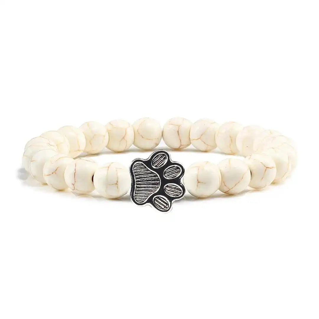 Bracelet Pattes Perlé en Pierre Naturelle Design