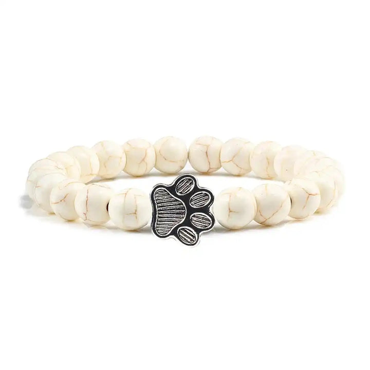 Bracelet Pattes Perlé en Pierre Naturelle Design
