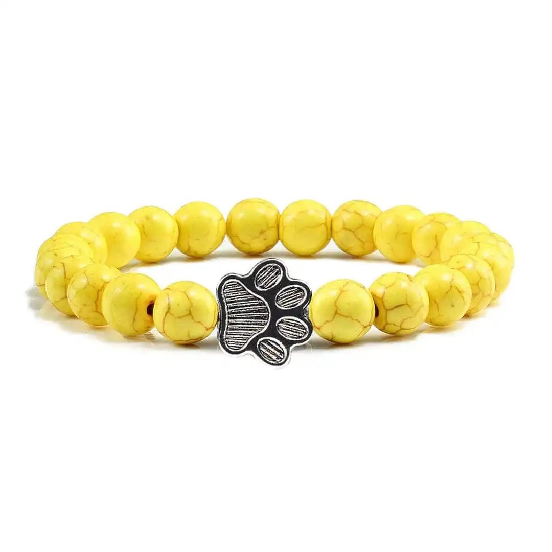 Bracelet Pattes Perlé en Pierre Naturelle Design