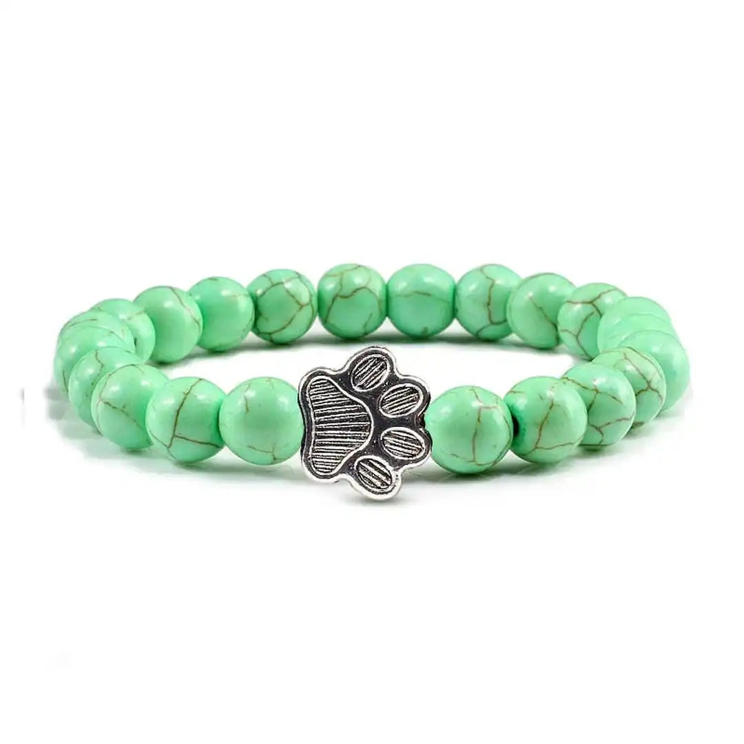 Bracelet Pattes Perlé en Pierre Naturelle Design