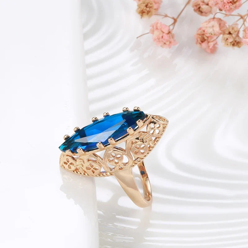 Bague Vintage Ovale Plate en Perles