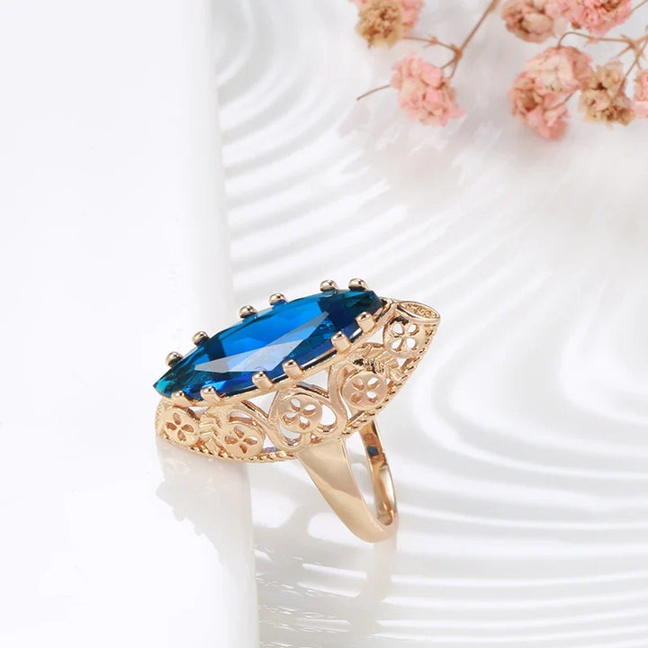 Bague Vintage Ovale Plate en Perles