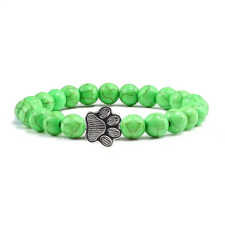 Bracelet Pattes Perlé en Pierre Naturelle Design
