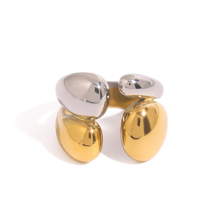 Bague Empilable Bicolore en Or et Argent