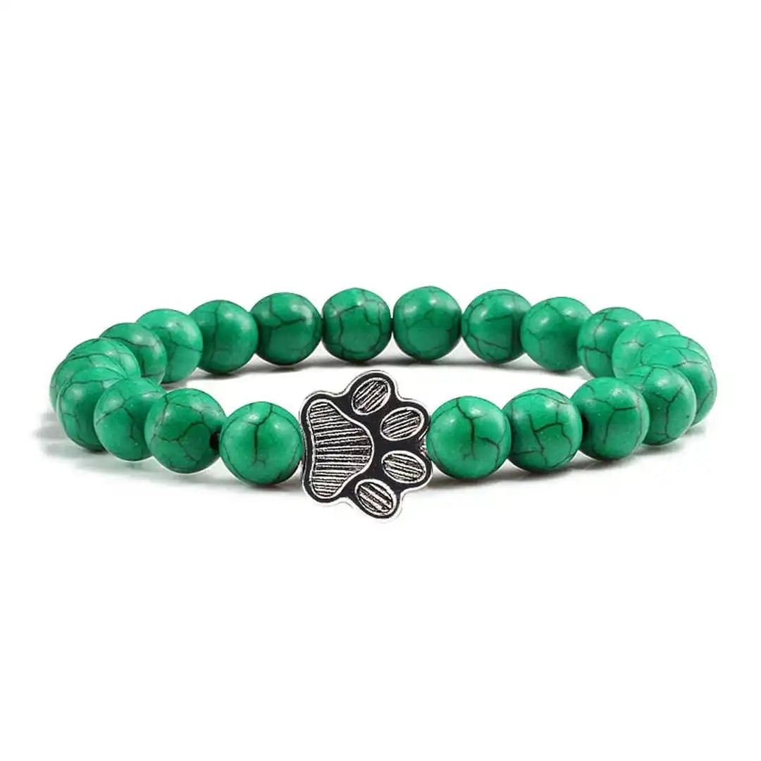 Bracelet Pattes Perlé en Pierre Naturelle Design