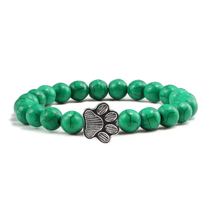 Bracelet Pattes Perlé en Pierre Naturelle Design