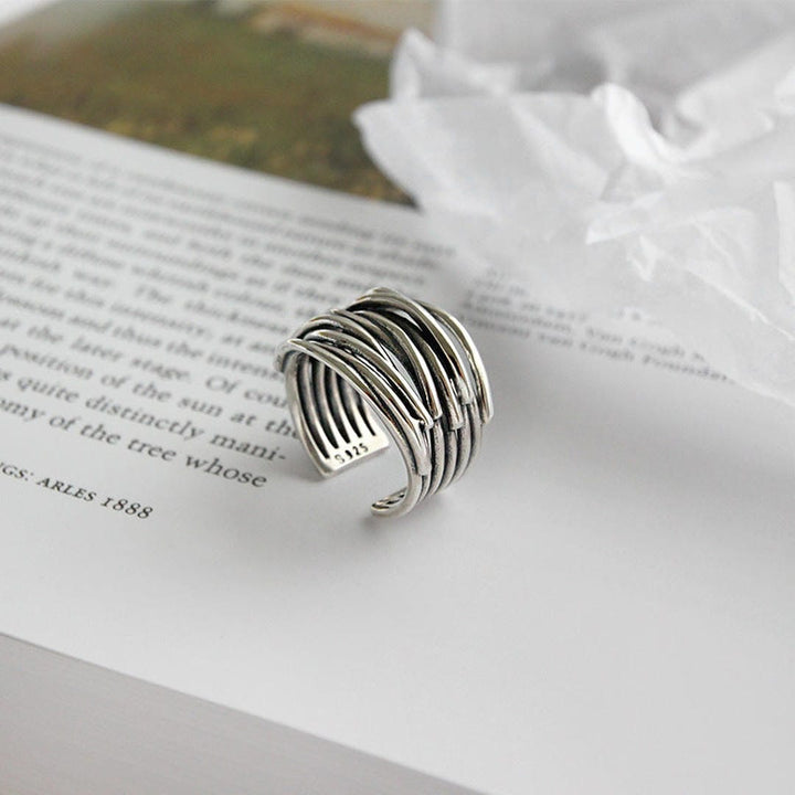 Bague Ajustable Superposée en Argent