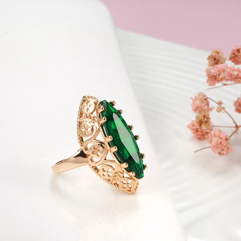 Bague Vintage Ovale Plate en Perles