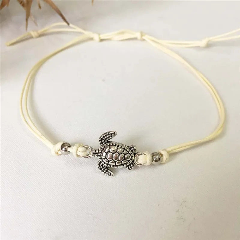 Bracelet de cheville en cuir de tortue marine