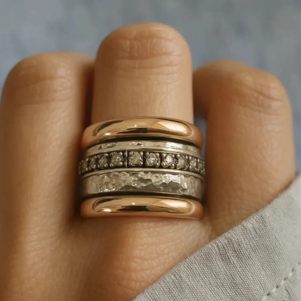 Bague Héritage Audacieuse en Or et Argent