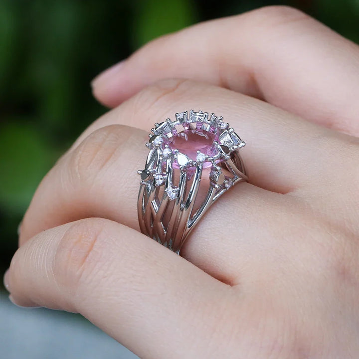 Bague en Pierre Rose de Prestige