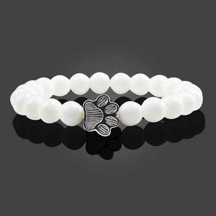 Bracelet Pattes Perlé en Pierre Naturelle Design