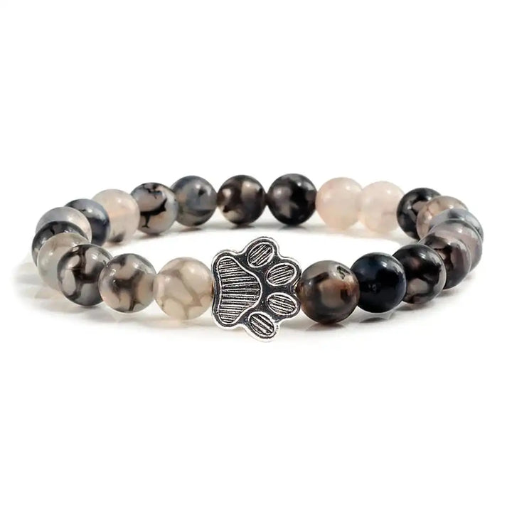 Bracelet Pattes Perlé en Pierre Naturelle Design