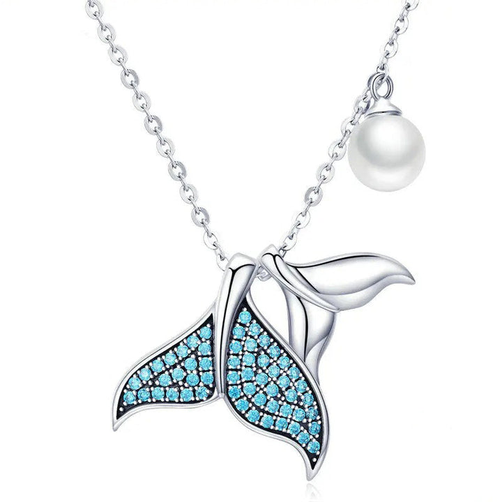 Collier Océan avec Pendentif Queue de Baleine en Perle